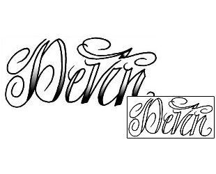 Lettering Tattoo Devin Script Lettering Tattoo