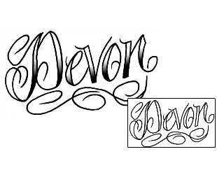 Picture of Devon Script Lettering Tattoo