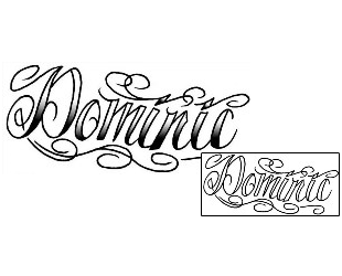 Picture of Dominic Script Lettering Tattoo