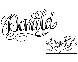 Lettering Tattoo Donald Script Lettering Tattoo