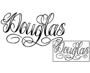 Lettering Tattoo Douglas Script Lettering Tattoo