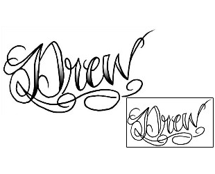 Picture of Drew Script Lettering Tattoo
