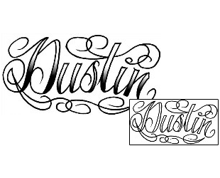Picture of Dustin Script Lettering Tattoo
