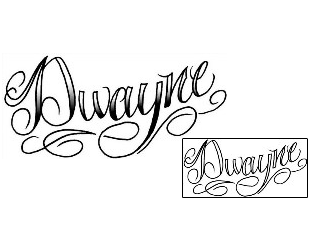 Picture of Dwayne Script Lettering Tattoo