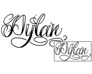 Picture of Dylan Script Lettering Tattoo