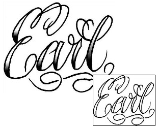 Picture of Earl Script Lettering Tattoo