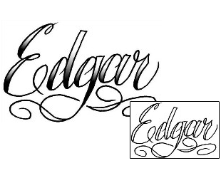 Picture of Edgar Script Lettering Tattoo