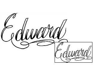 Lettering Tattoo Edward Script Lettering Tattoo