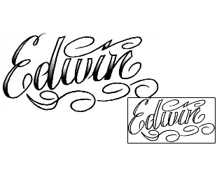 Picture of Edwin Script Lettering Tattoo