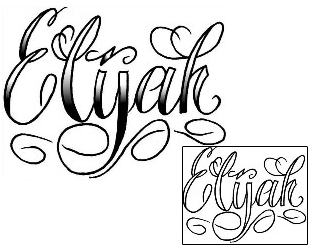 Lettering Tattoo Elijah Script Lettering Tattoo