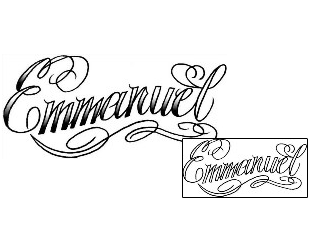 Picture of Emmanuel Script Lettering Tattoo