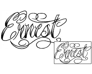 Picture of Ernest Script Lettering Tattoo