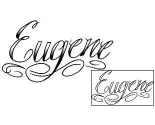 Picture of Eugene Script Lettering Tattoo
