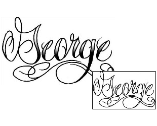 Picture of George Script Lettering Tattoo