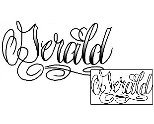 Picture of Gerald Script Lettering Tattoo