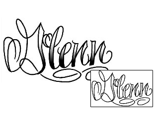 Picture of Glenn Script Lettering Tattoo