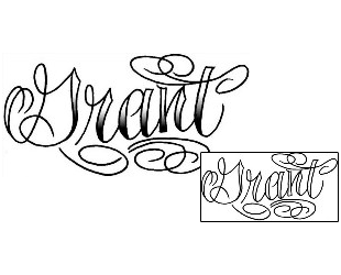 Lettering Tattoo Grant Script Lettering Tattoo