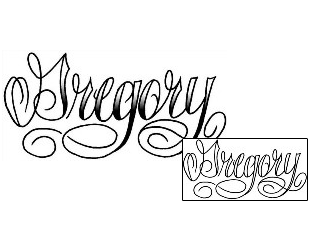 Picture of Gregory Script Lettering Tattoo