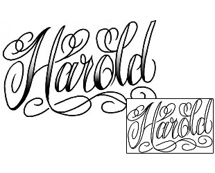 Picture of Harold Script Lettering Tattoo