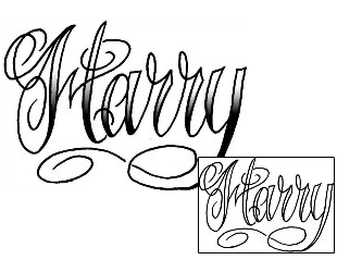 Picture of Harry Script Lettering Tattoo