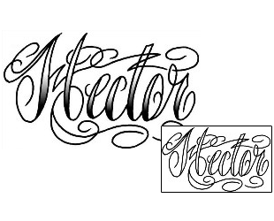 Picture of Hector Script Lettering Tattoo
