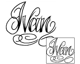 Picture of Ivan Script Lettering Tattoo