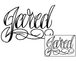 Picture of Jared Script Lettering Tattoo
