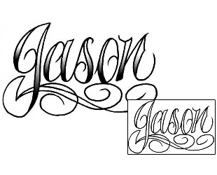 Picture of Jason Script Lettering Tattoo