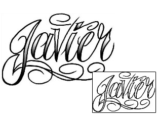 Picture of Javier Script Lettering Tattoo