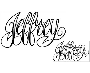Picture of Jeffrey Script Lettering Tattoo