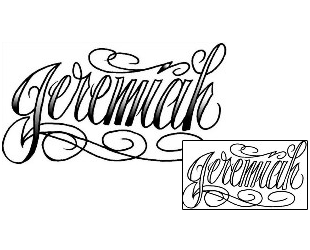Picture of Jeremiah Script Lettering Tattoo