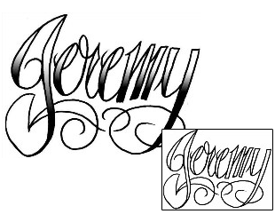 Picture of Jeremy Script Lettering Tattoo