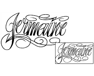 Picture of Jermaine Script Lettering Tattoo