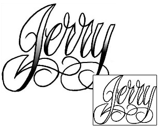 Picture of Jerry Script Lettering Tattoo