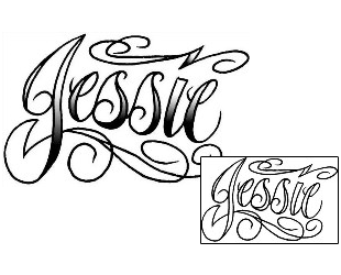 Picture of Jessie Script Lettering Tattoo