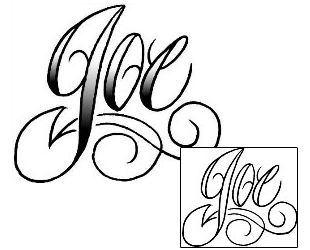 Lettering Tattoo Joe Script Lettering Tattoo