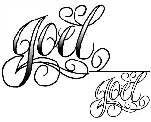 Picture of Joel Script Lettering Tattoo