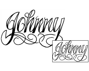 Picture of Johnny Script Lettering Tattoo
