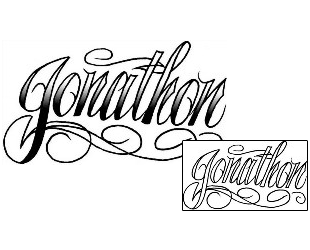 Picture of Jonathon Script Lettering Tattoo