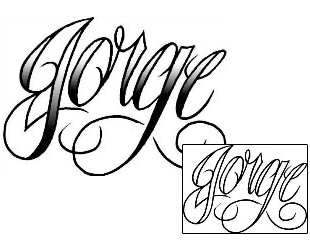 Picture of Jorge Script Lettering Tattoo