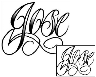 Picture of Jose Script Lettering Tattoo