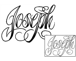 Lettering Tattoo Joseph Script Lettering Tattoo