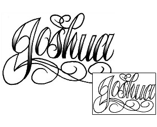 Picture of Joshua Script Lettering Tattoo