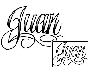 Picture of Juan Script Lettering Tattoo