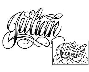 Picture of Julian Script Lettering Tattoo