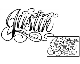 Picture of Justin Script Lettering Tattoo