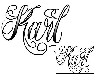 Picture of Karl Script Lettering Tattoo