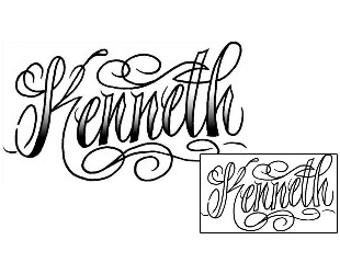 Picture of Kenneth Script Lettering Tattoo