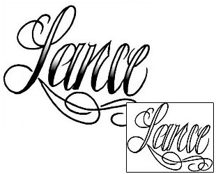 Picture of Lance Script Lettering Tattoo