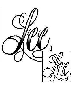 Picture of Lee Script Lettering Tattoo